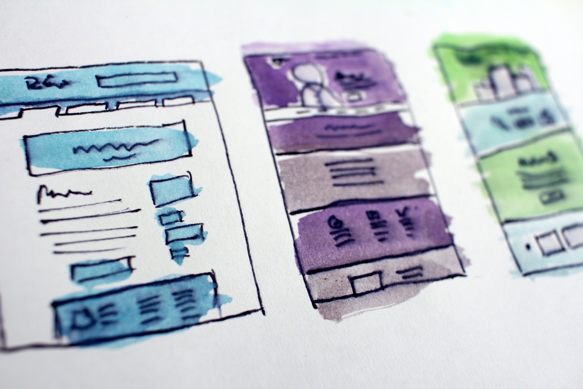 Web page mockup drawings